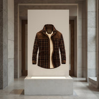 Thumbnail for Chaqueta con corderito a cuadros