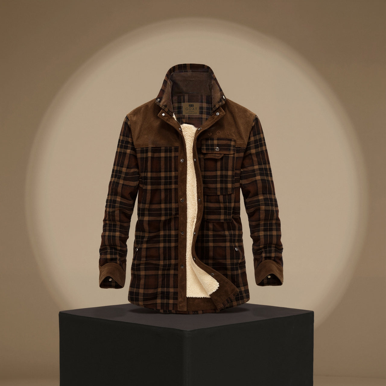 Chaqueta con corderito a cuadros