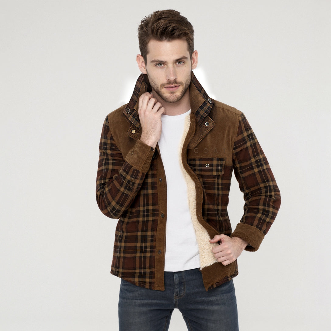 Chaqueta con corderito a cuadros