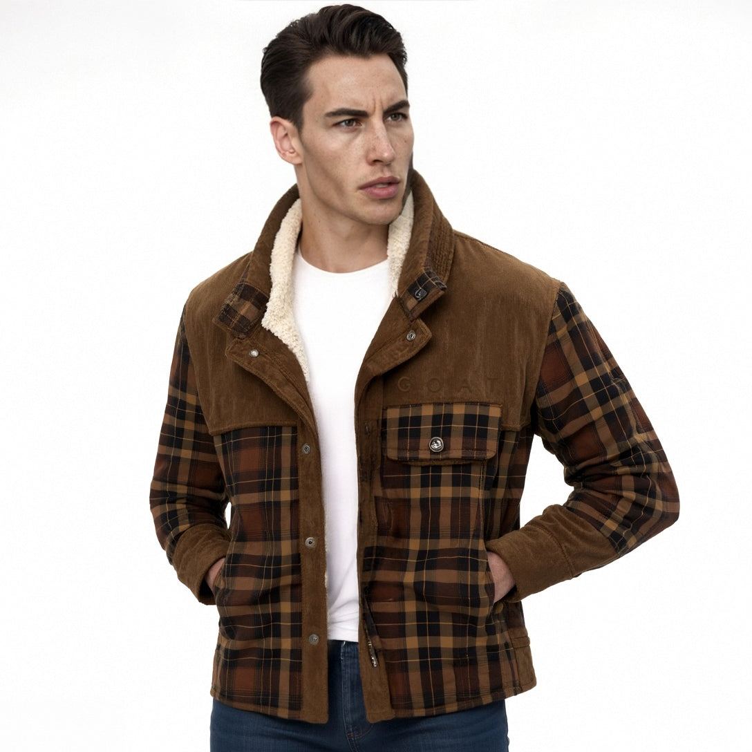 Chaqueta con corderito a cuadros