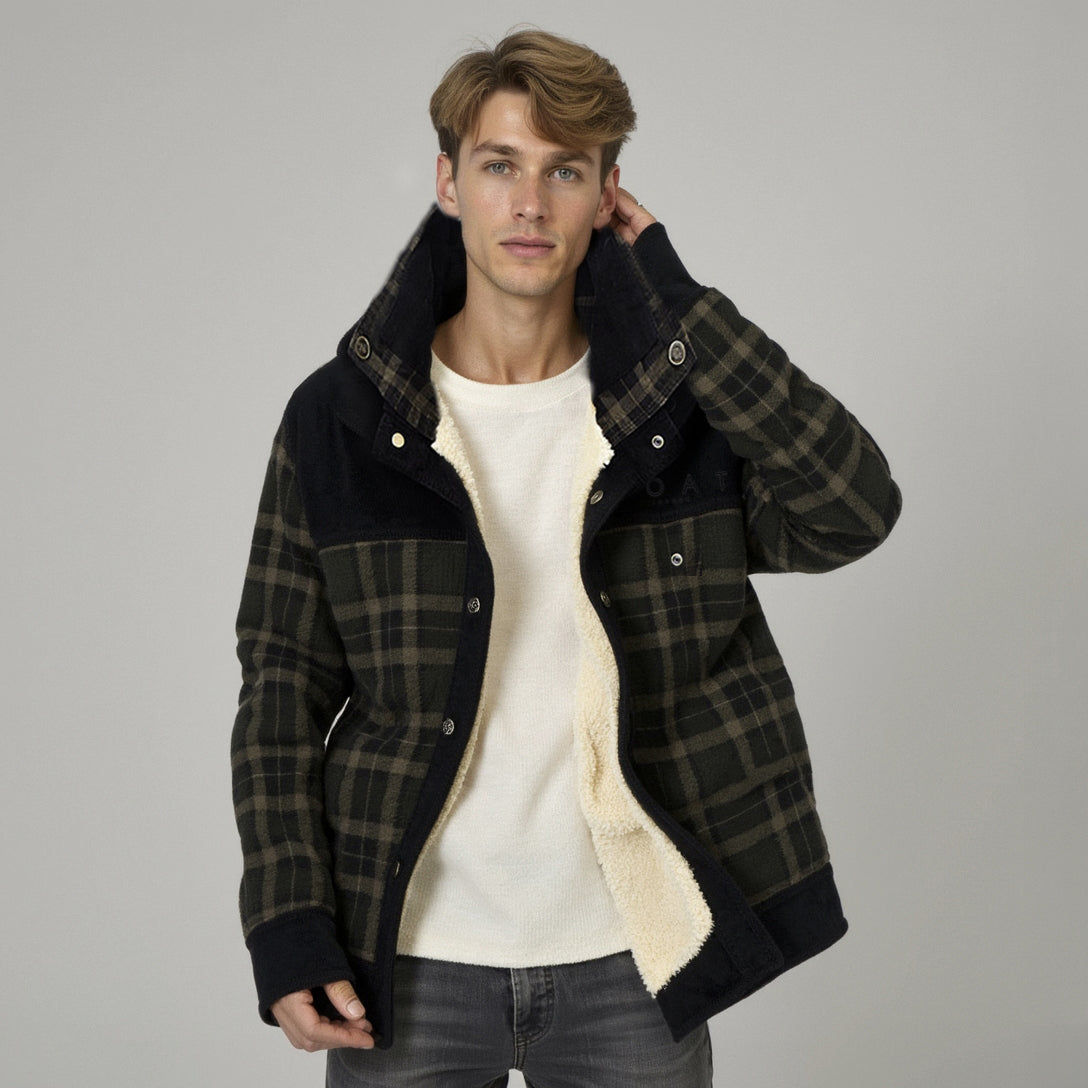 Chaqueta con corderito a cuadros