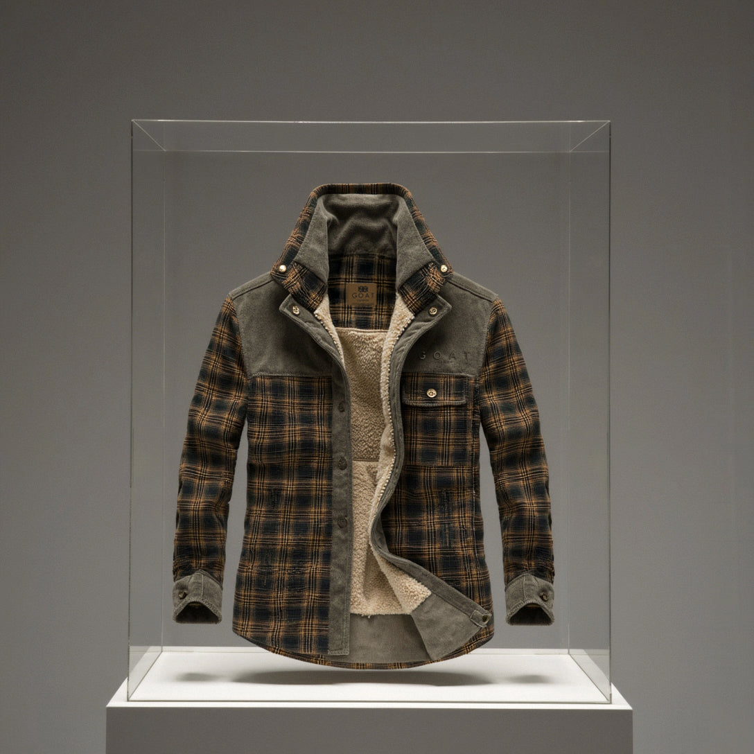 Chaqueta con corderito a cuadros