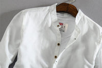 Thumbnail for Camisa de lino Manga Larga cuello mao