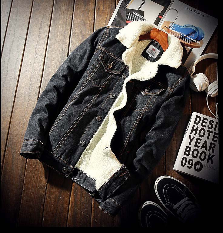 Campera de Jean con corderito Negra