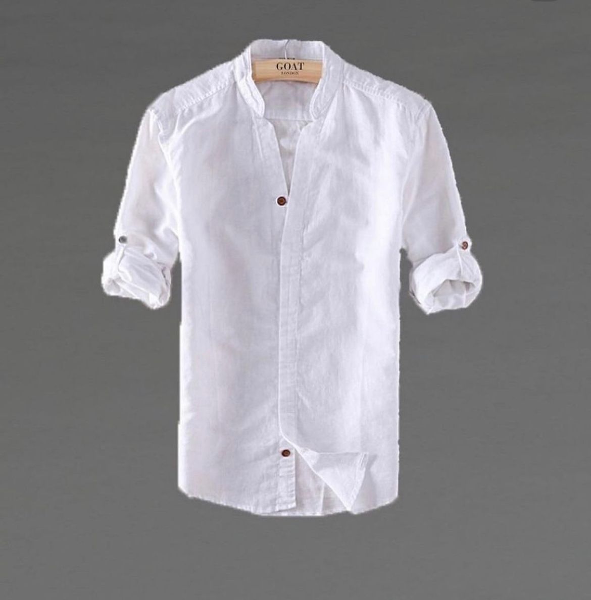 Camisa de Lino Manga Larga cuello en V