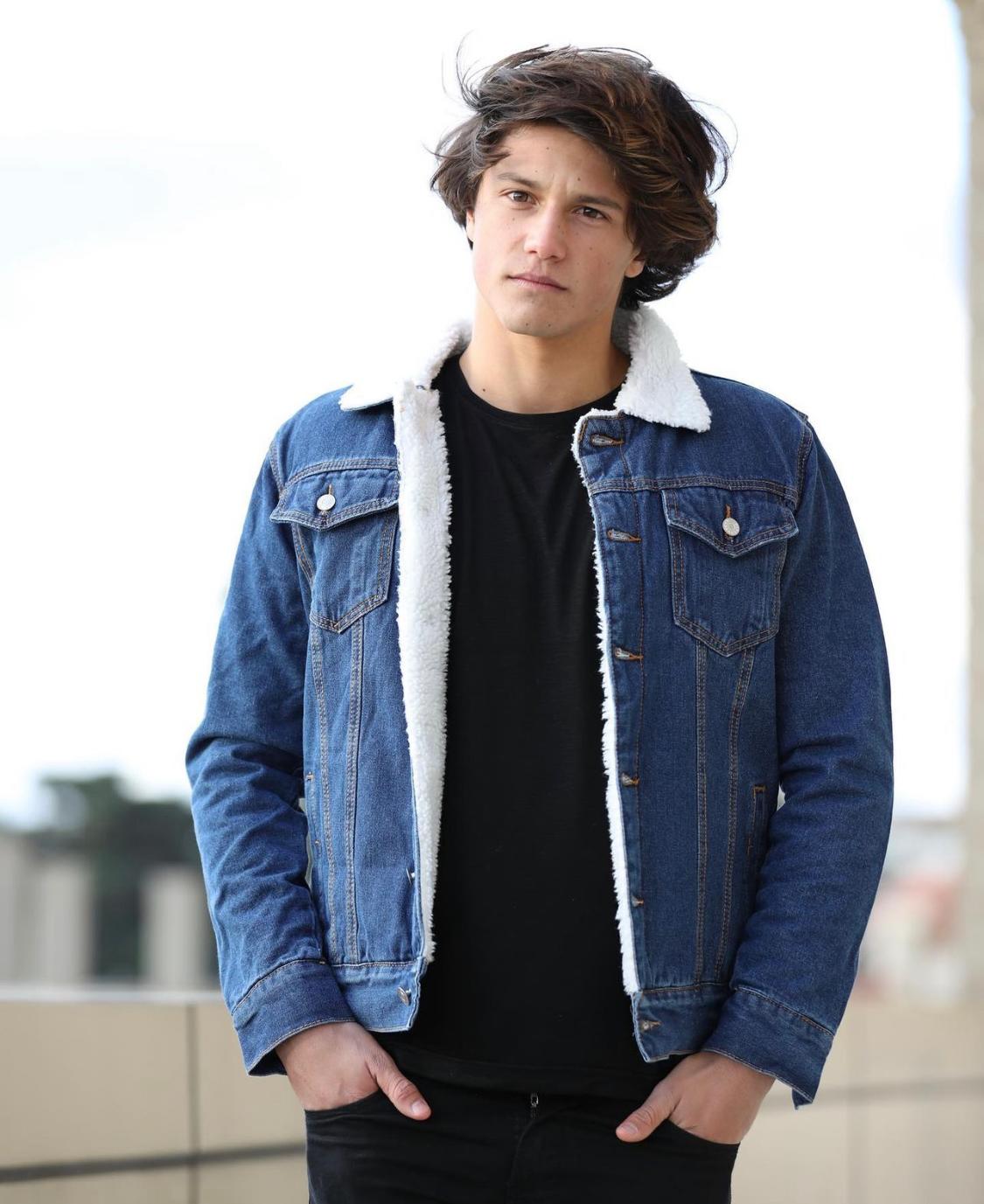 Campera de Jean con corderito Azul