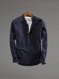 Thumbnail for Camisa de lino Manga Larga cuello mao