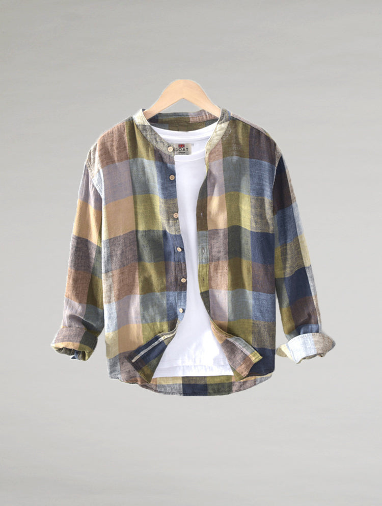 Camisa 100% Lino a Cuadros