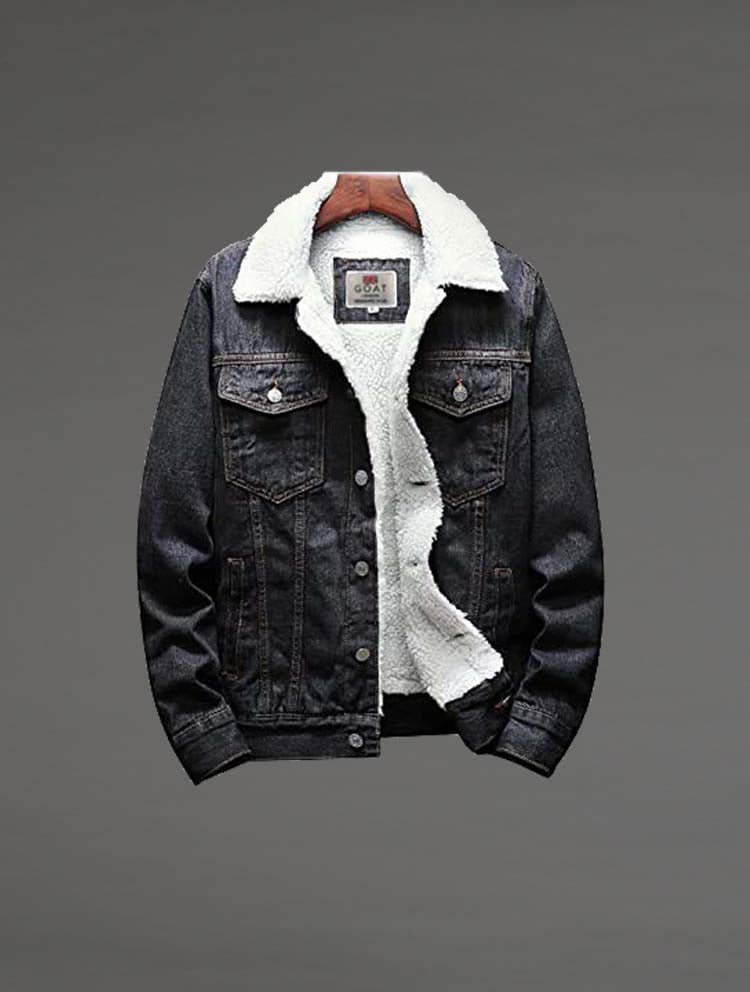 Campera de Jean con corderito Azul