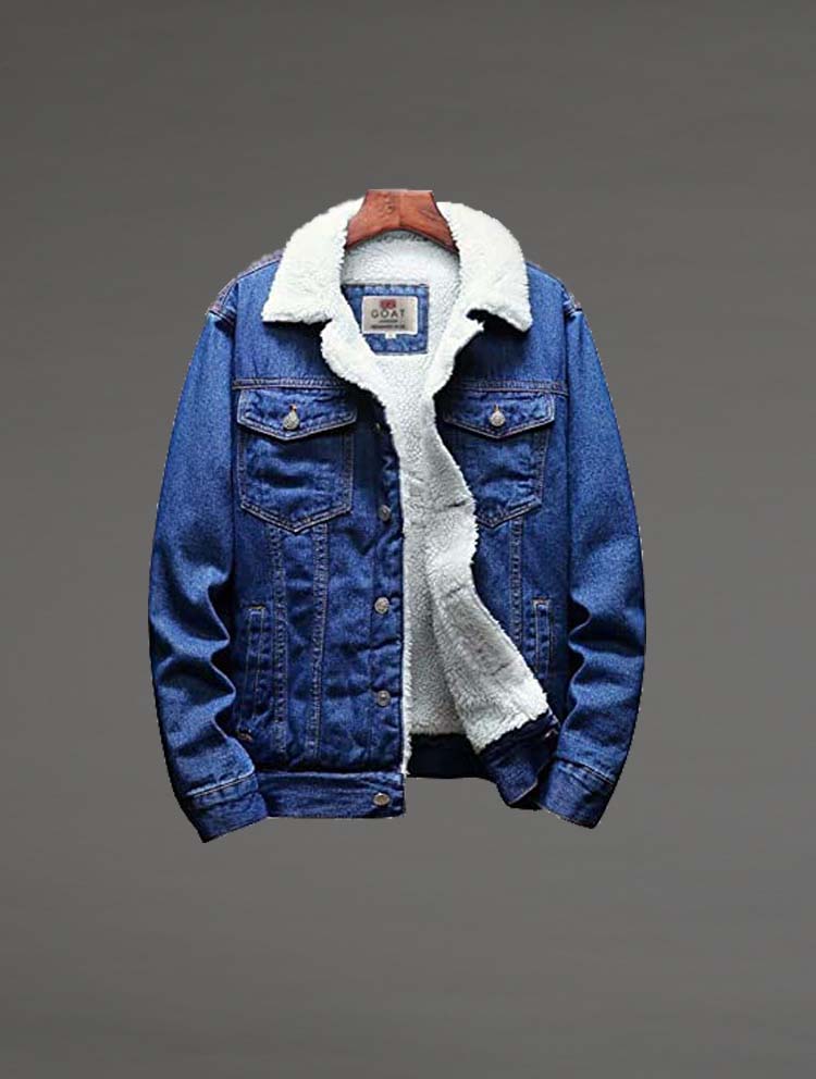 Campera de Jean con corderito Negra