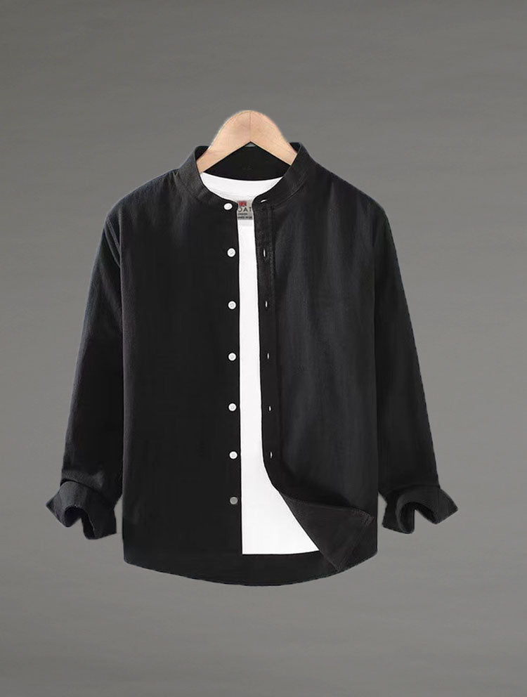 Camisa de Lino cuello mao