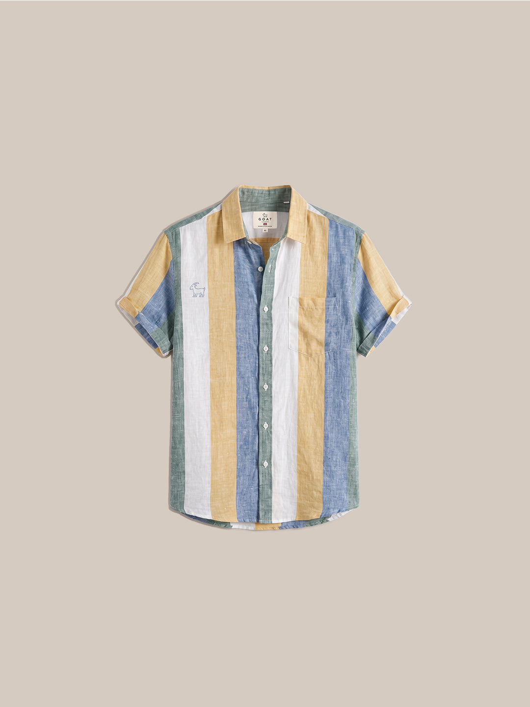 Camisa London Eye (100% lino) - Celeste