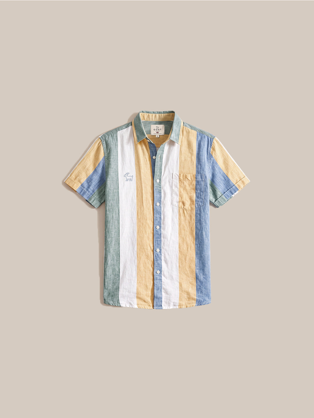 Camisa London Eye (100% lino) - Celeste