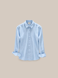 Thumbnail for Camisa Holborn 100% lino celeste - GOAT LONDON