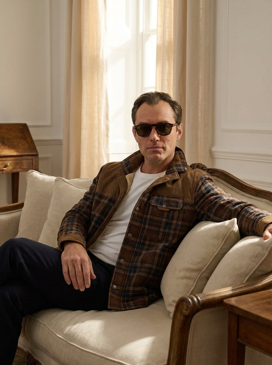 Chaqueta con corderito a cuadros