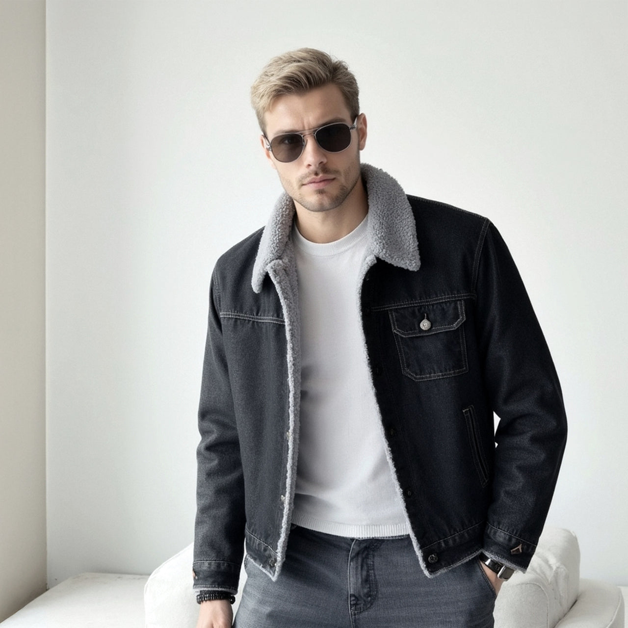 Campera de Jean con Corderito