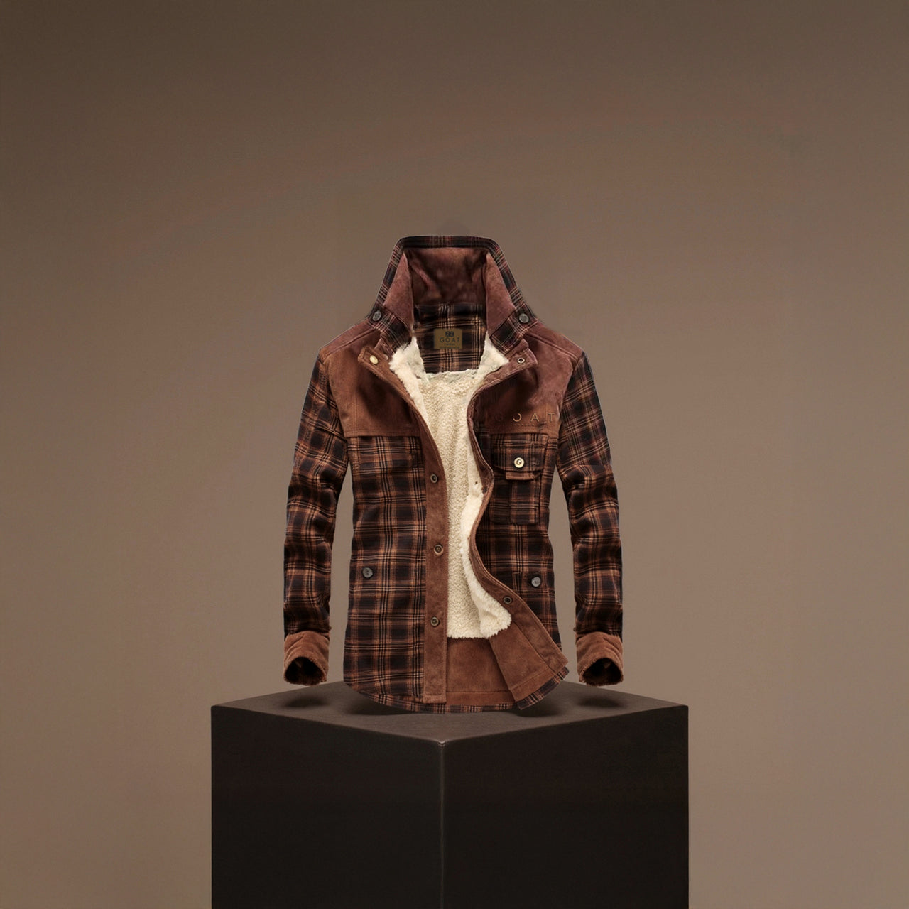 Chaqueta con corderito a cuadros