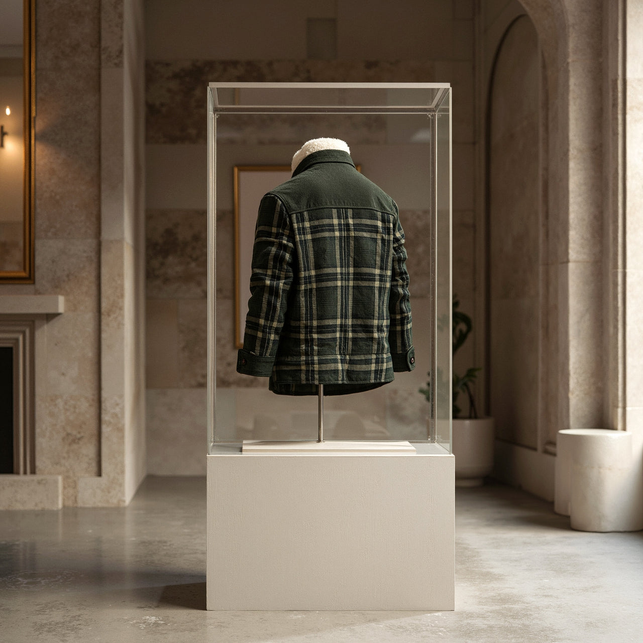 Chaqueta con corderito a cuadros