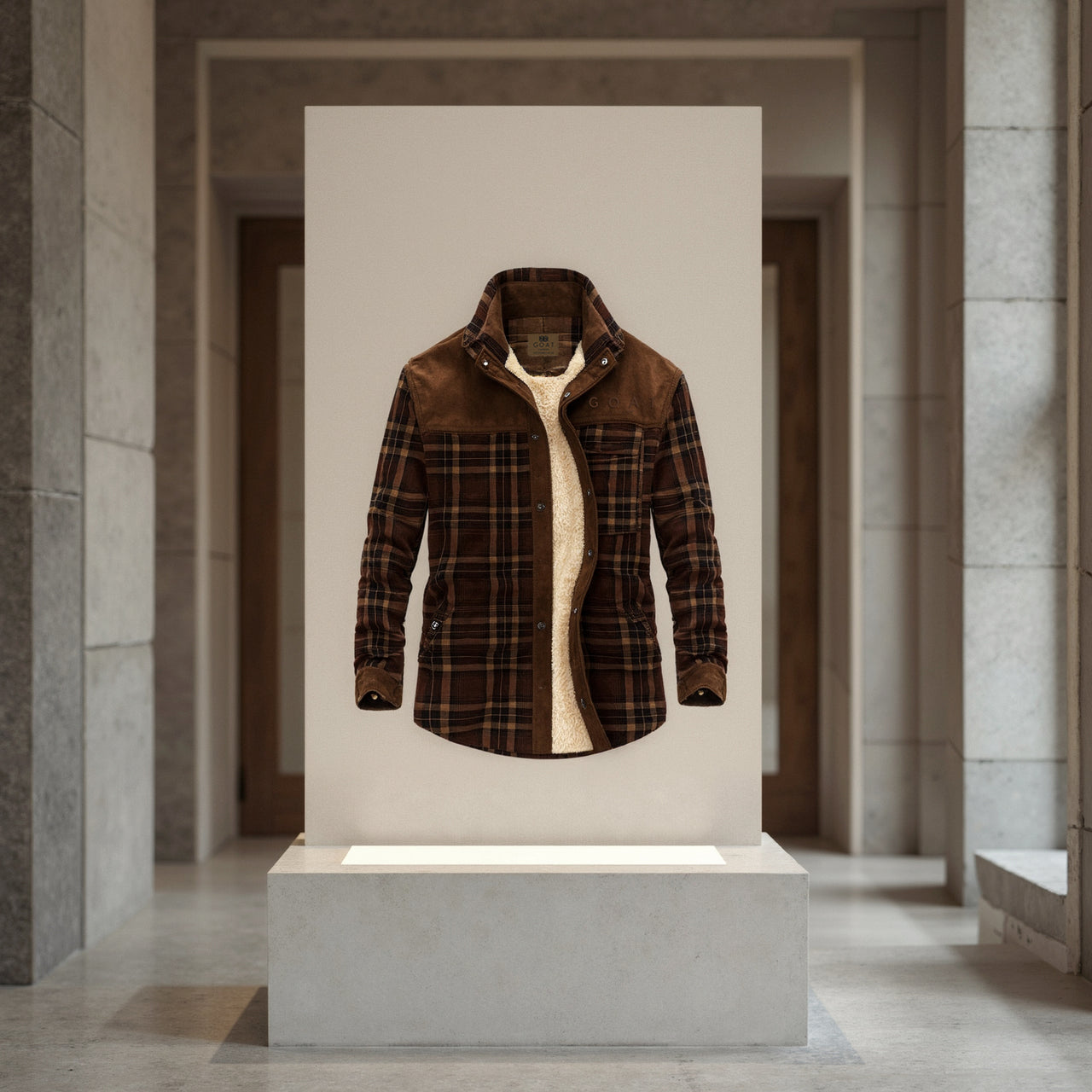 Chaqueta con corderito a cuadros