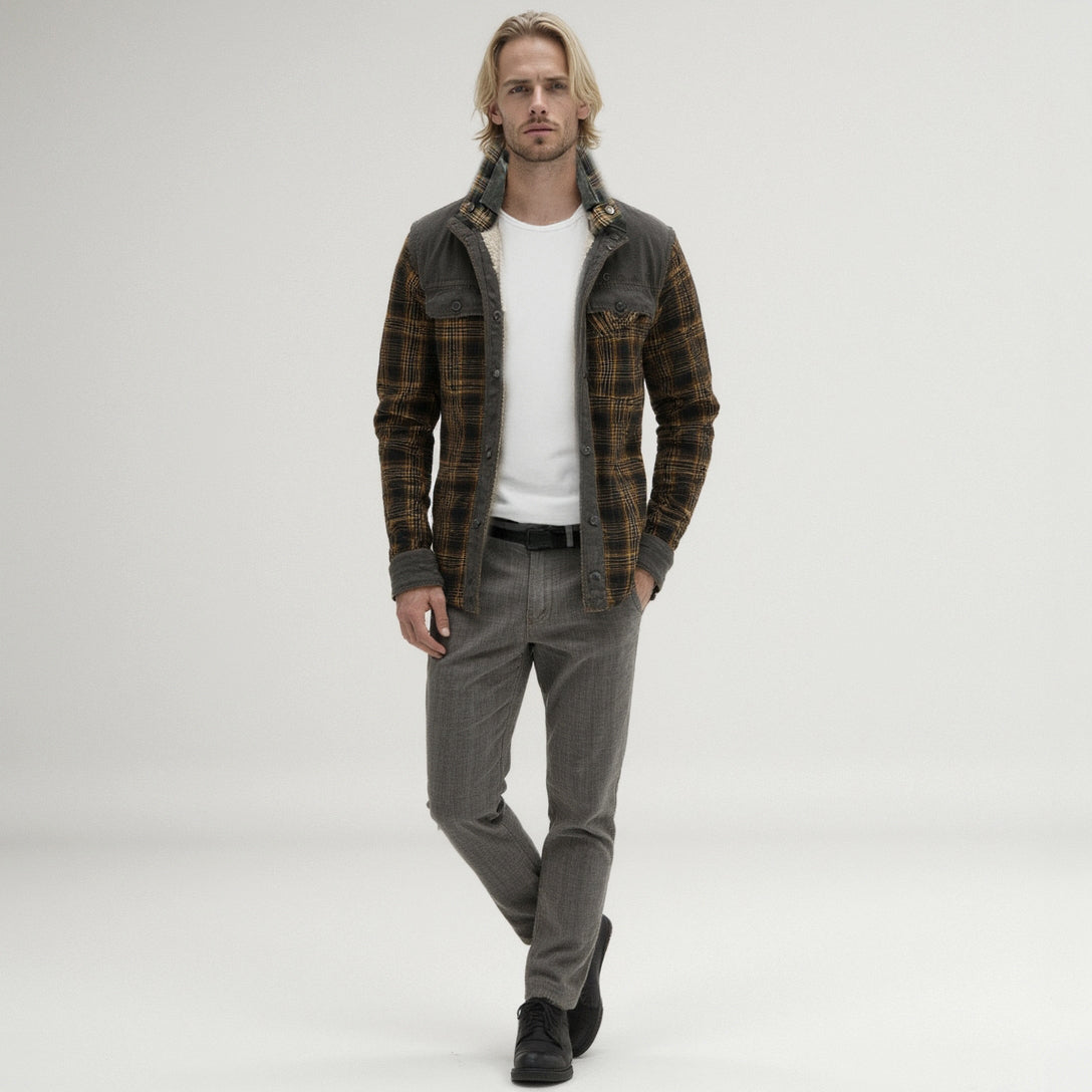 Chaqueta con corderito a cuadros