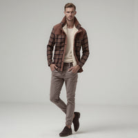 Thumbnail for Chaqueta con corderito a cuadros