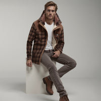 Thumbnail for Chaqueta con corderito a cuadros