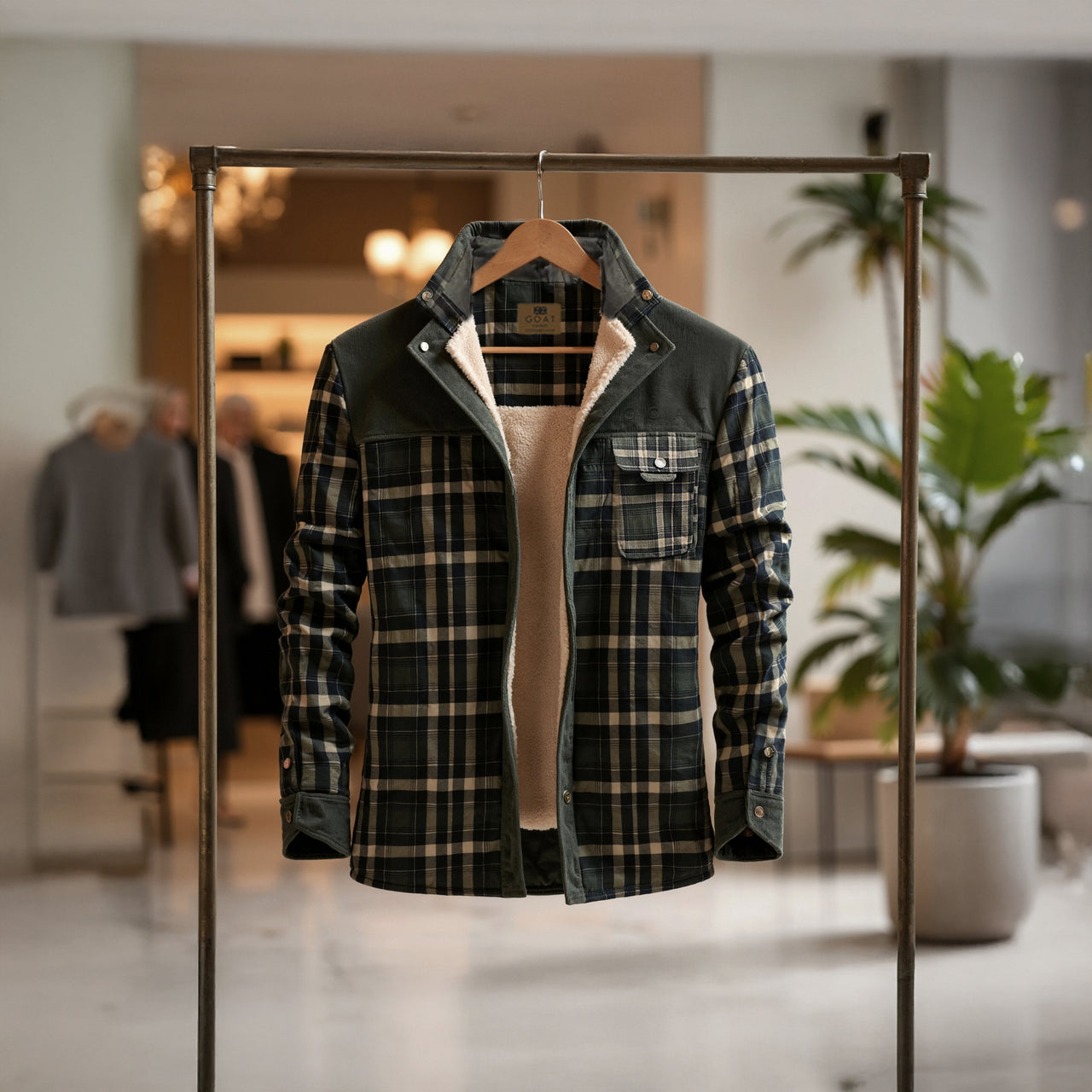 Chaqueta con corderito a cuadros