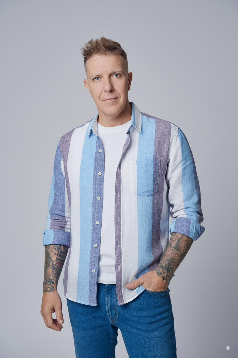 Camisa London Eye mang larga (100% lino)