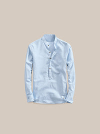 Thumbnail for Camisa de lino Manga Larga cuello mao celeste - GOAT LONDON