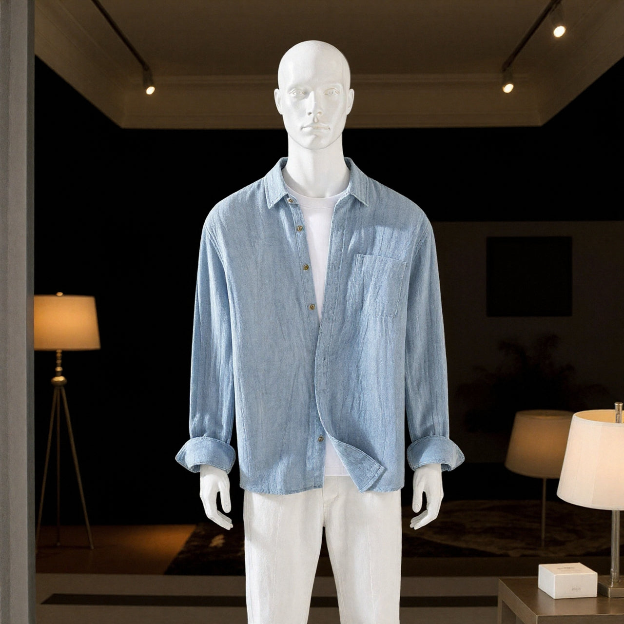 Camisa Richmond 100% de lino manga larga