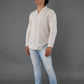 Camisa de Lino Manga Larga cuello en V