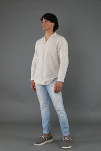 Thumbnail for Camisa de lino Manga Larga cuello en  V