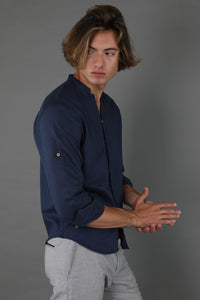 Thumbnail for Camisa de lino Manga Larga cuello en  V