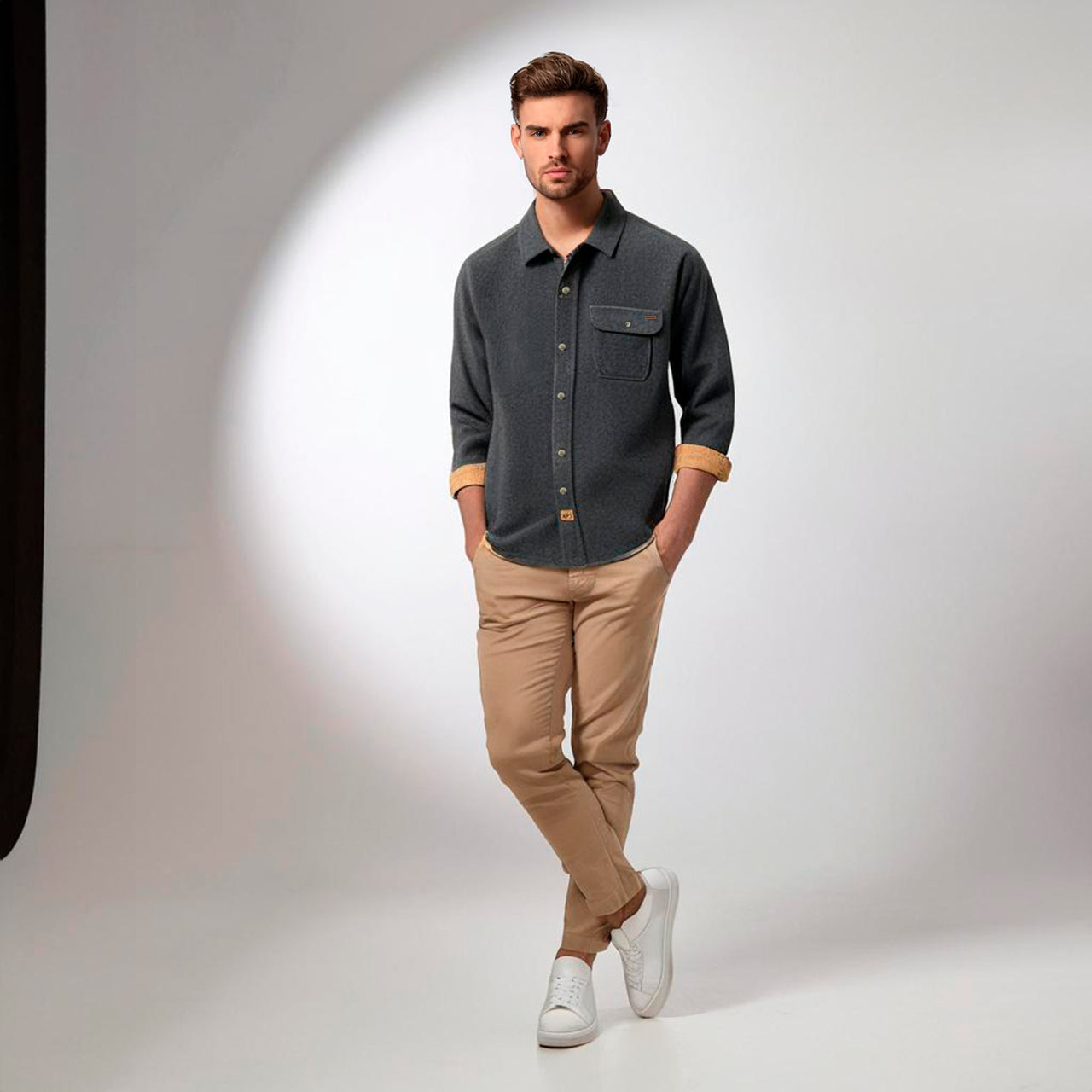 Camisa con cuello de Pana