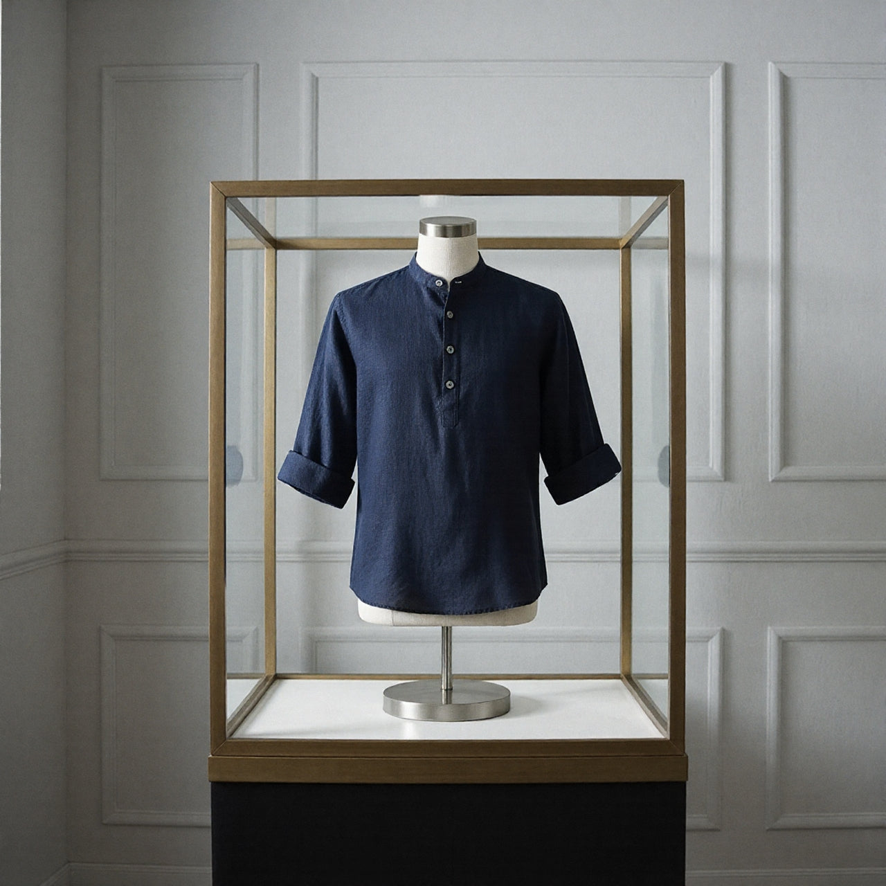 Camisa de Lino manga corta hasta 10XL