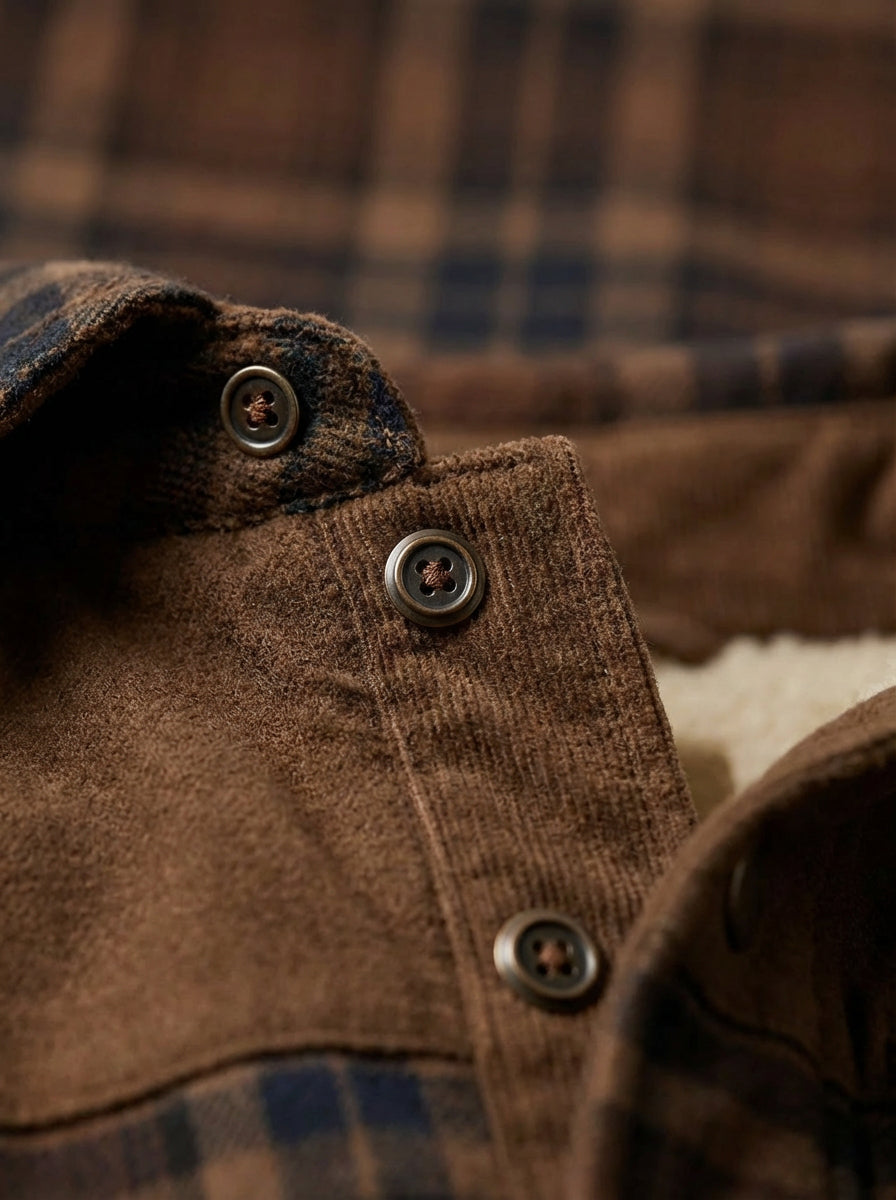 Chaqueta con corderito a cuadros
