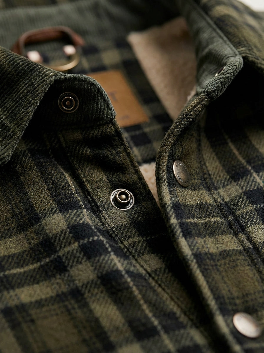 Chaqueta con corderito a cuadros