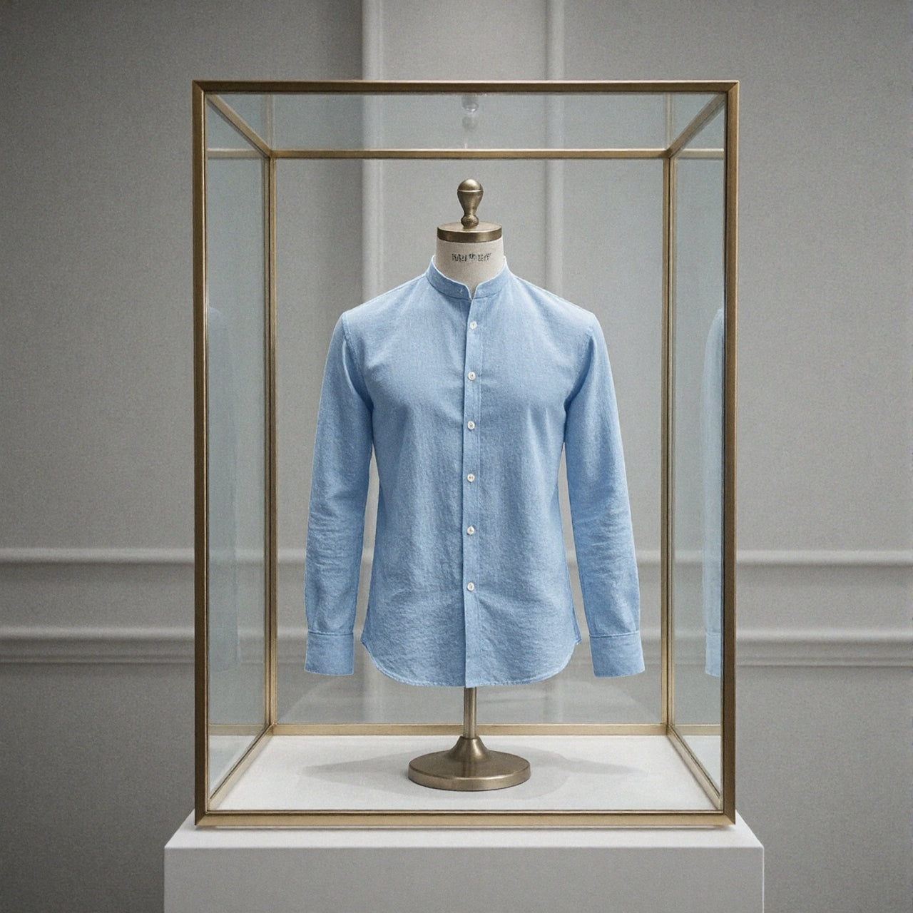 Camisa de Lino Cuello Mao Talles hasta 10XL