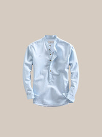Thumbnail for Camisa de lino Manga Larga cuello mao celeste - GOAT LONDON