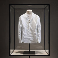 Thumbnail for Camisa de lino Manga Larga cuello mao