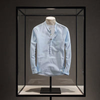 Thumbnail for Camisa de lino Manga Larga cuello mao