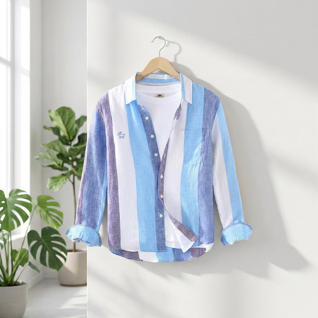 Camisa London Eye mang larga (100% lino)