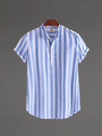 Thumbnail for Camisa de lino Manga corta a rayas