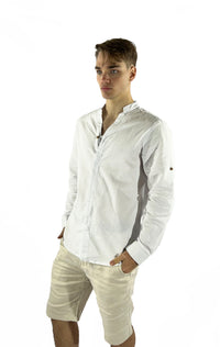 Thumbnail for Camisa de lino Manga Larga cuello en  V