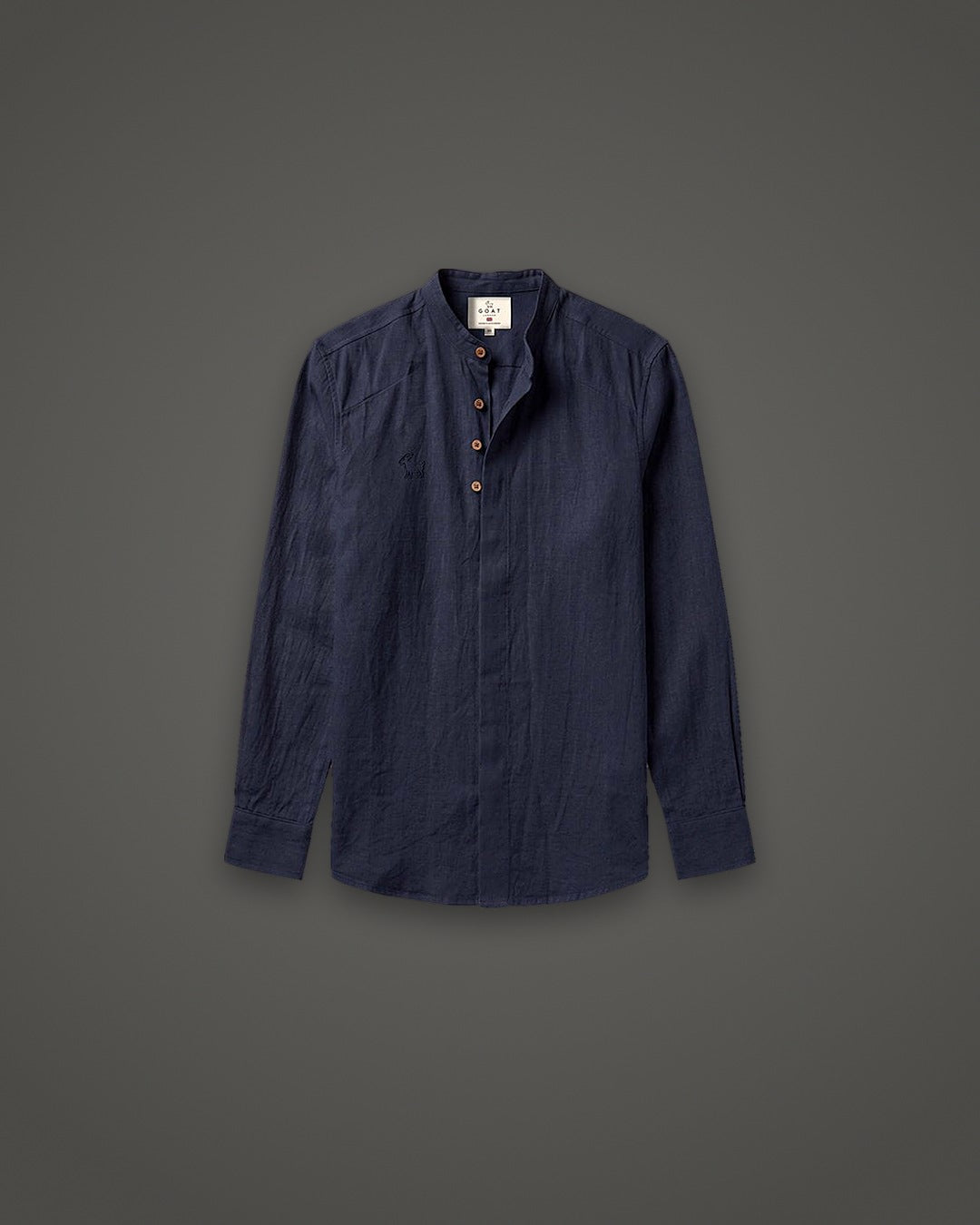 Camisa de lino manga larga azul