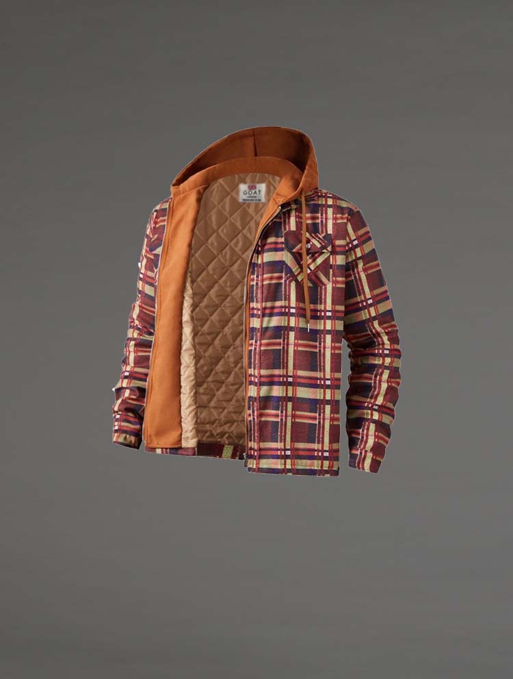 Campera Liviana a cuadros Con Capucha