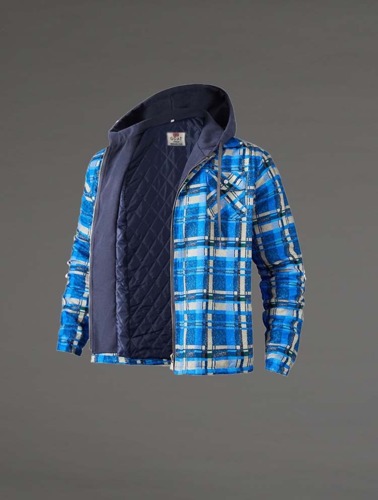 Campera Liviana a cuadros Con Capucha