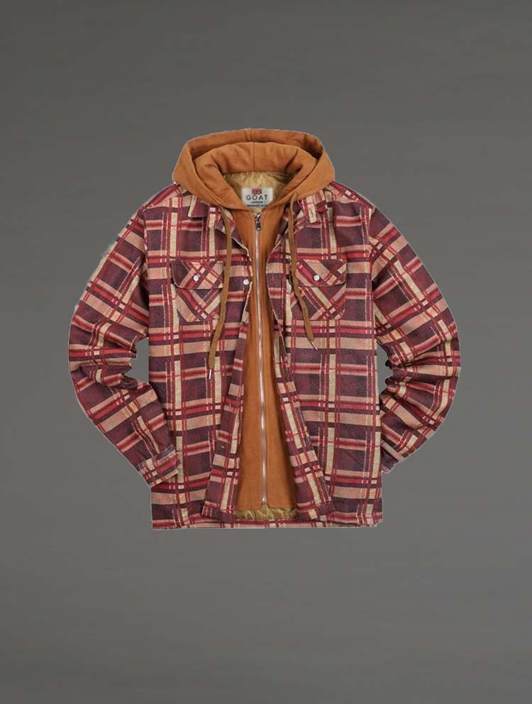 Campera Liviana a cuadros Con Capucha