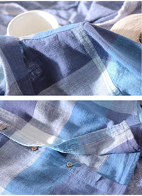 Thumbnail for Camisa 100% Lino a Cuadros