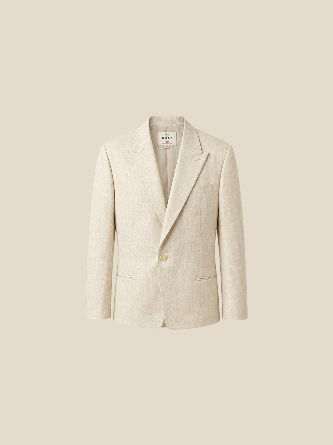 Blazer Burlington Peak Lapel - crema detalle